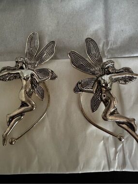 New! Vintage-style Art Nouveau sterling silver Fairy Faerie ear Cuffs